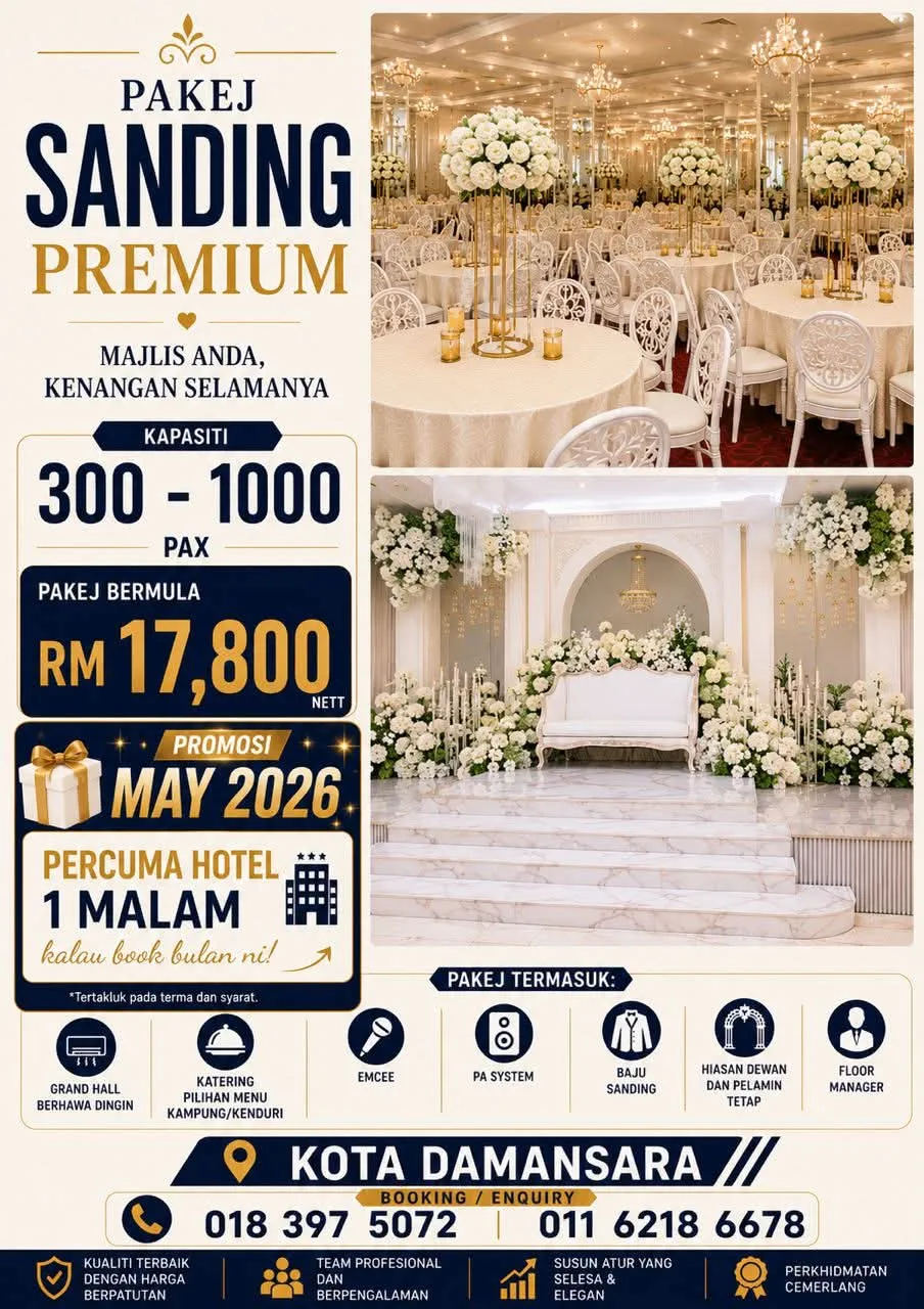 Pakej Sanding Premium — bermula RM 17,800 nett, promosi Mei 2026